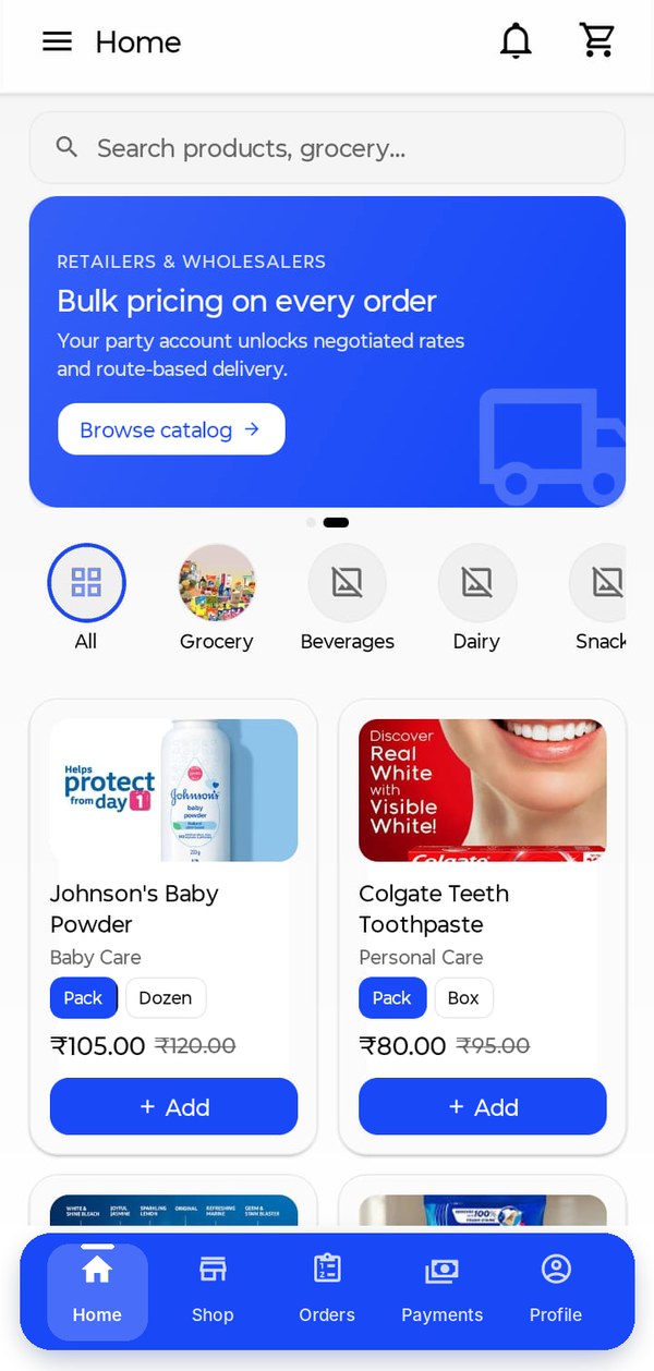 Rudra Enterprise mobile ordering app
