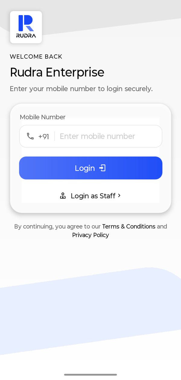 Mobile app login with mobile number
